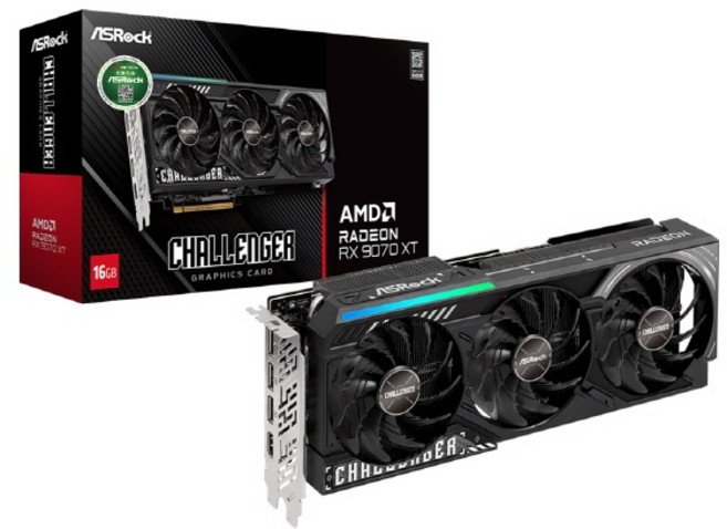 (ASRock) 라데온 RX 9070 XT CHALLENGER D6 16GB 대원씨티에스