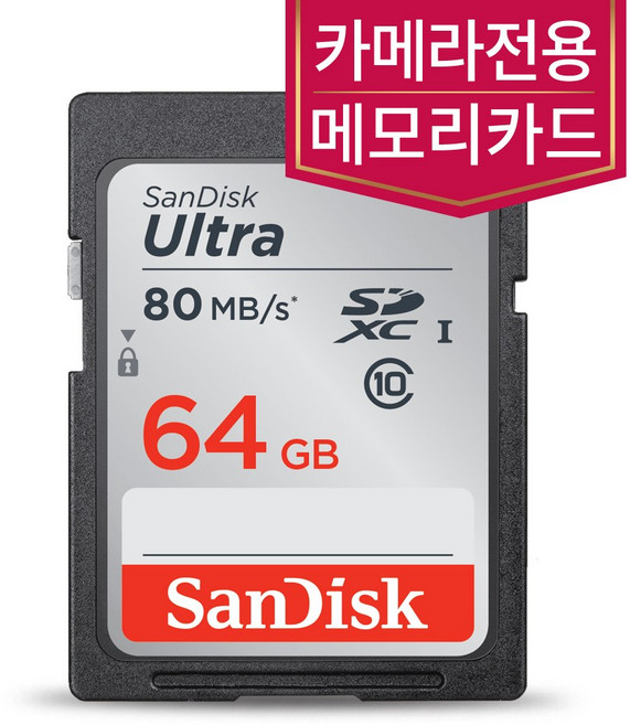 샌디스크 펜탁스 Q10 Q-S1 카메라메모리 SD카드 64기가, 64GB, 1개