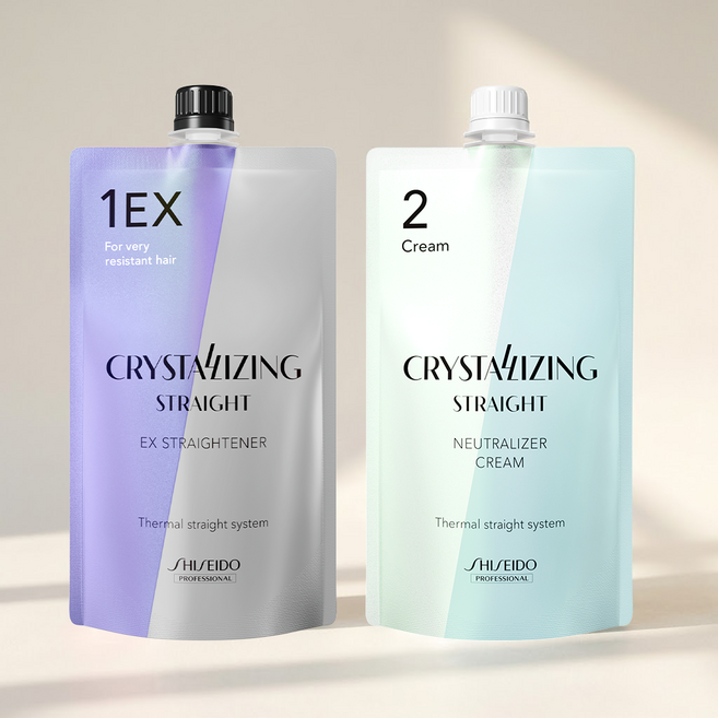 시세이도 프로페셔널 크리스탈라이징 스트레이트 크림 매직약 1EX(강한곱슬)+중화제(크림타입) 각 400g, 1개