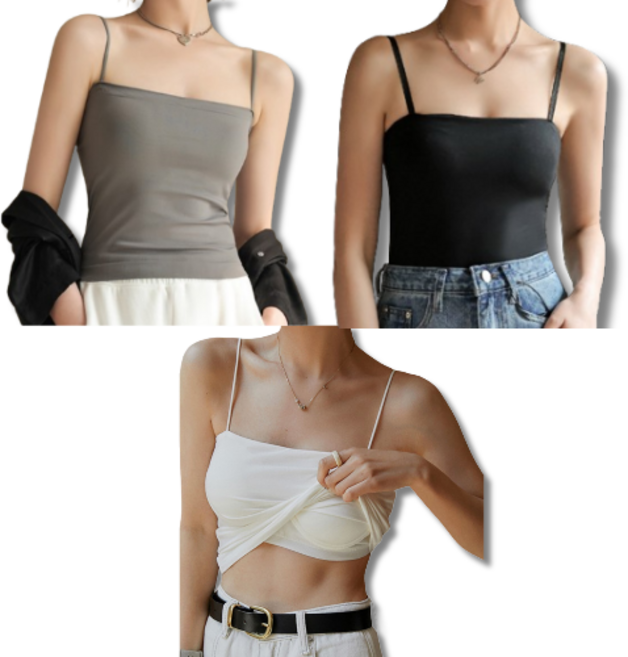 파트마 심리스 노와이어 브라탑 브라렛 크롭 끈나시 3p