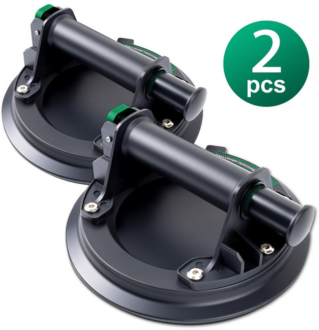 초강력 진공 흡착판 유리 리프트 핸들 손잡이 타일 운반용 흡입기, 2개