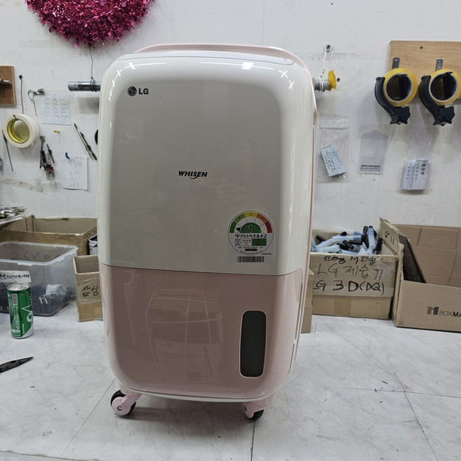 중 고 LG제습기 DC100LBP 휘센10L 플라워핑크 1등급 만수알림 성에제거 이동손잡이