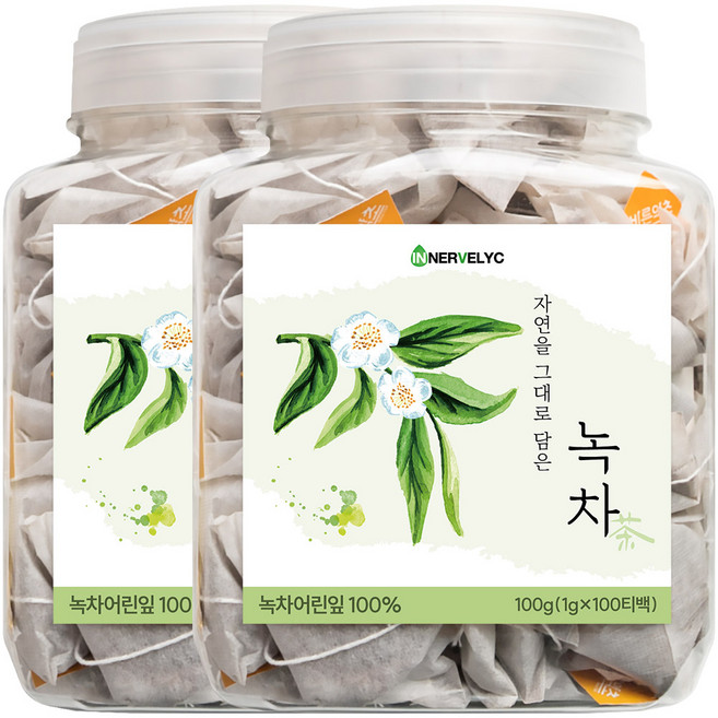 이너블릭 녹차 1500만 티백 판매 돌파 PLA 친환경 필터, 1g, 100개입, 2개