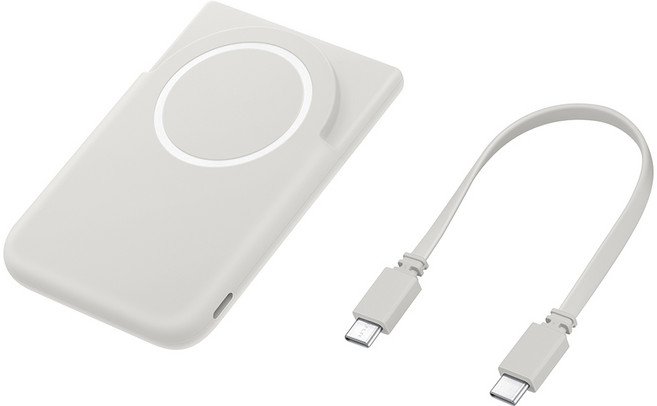 [삼성전자] PD지원 15W 무선충전 마그넷 보조배터리팩 5 000mAh EB-U2500, 베이지
