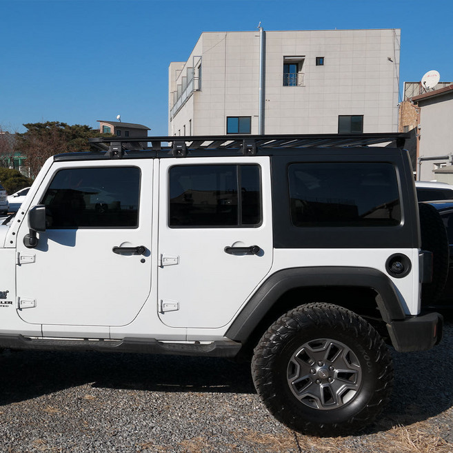 휴고 지프 랭글러 전용 풀사이즈 루프랙 WR-2200 JK JL 4도어용 어닝 루프탑텐트 장착, 1개, 블랙