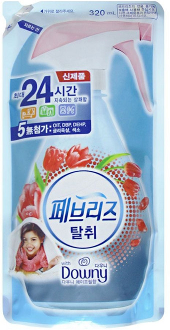 빨래 옷 냄새 제거 페브리즈 섬유 탈취제 에이프릴향 리필 320ml 이불, 1개