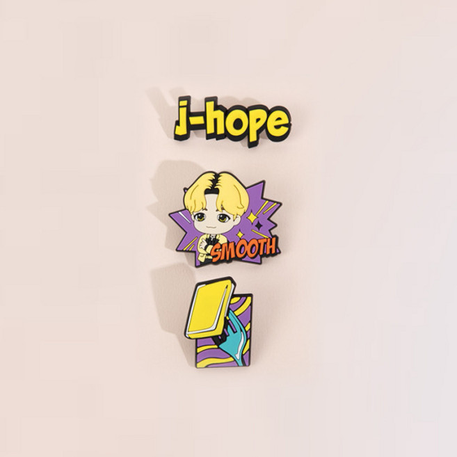 BTS 타이니탄 Butter 러버 핀 뱃지 브로치 방탄소년단 캐릭터 굿즈, 제이홉