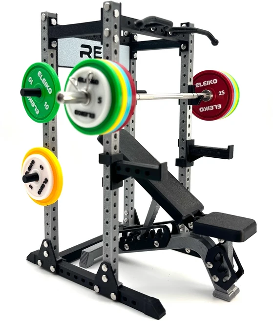 스쿼트 랙 홈짐 하프랙 가정용 헬스 미니랙 벤치프레스 기구 프레임 바벨랙, 03 silver-black set2