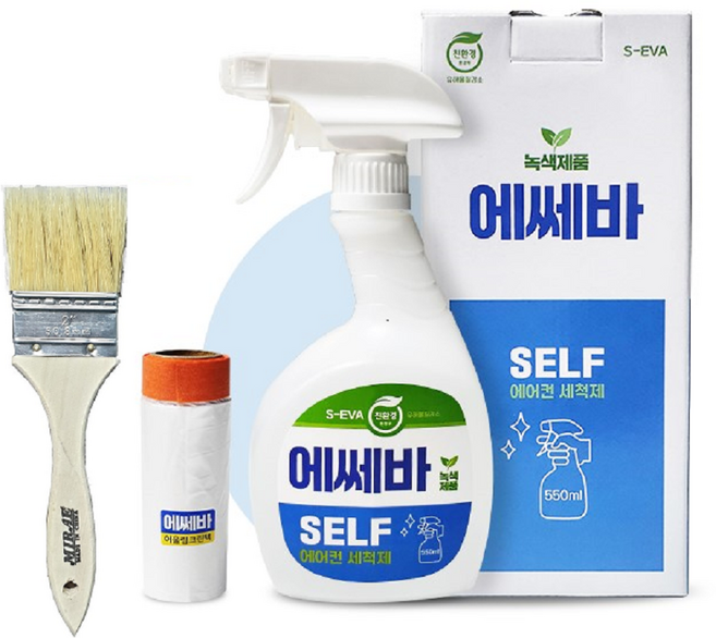 셀프에어컨 친환경 에어컨청소세제 에쎄바 에바크리너 에어컨세척제 스프레이 사은품증정 에세바 S-EVA, 2개, 550ml