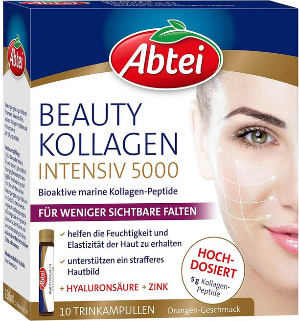 독일 압타이 Abtei 뷰티 콜라겐 인텐시브 5000 with 히알루론산 아연 비타민C, 5개, 250ml