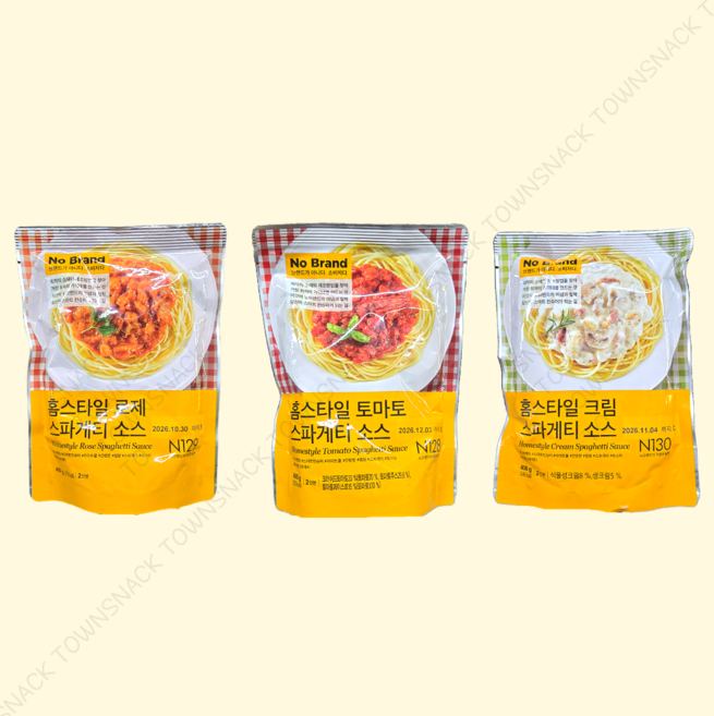 노브랜드 홈스타일 스파게티 소스3종(토마토 크림 로제) 각 1개씩 총 3개, 400g