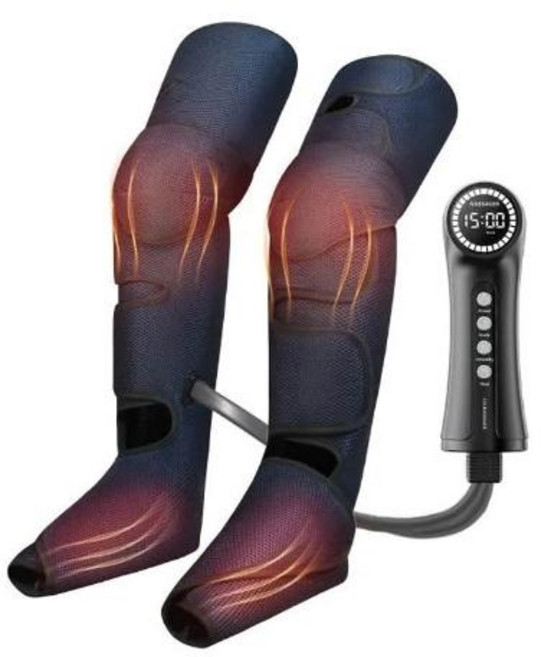 腿部按摩器 氣壓按摩儀 空氣波按摩器 自動氣囊 加長大腿小腿按摩, 三節全氣囊+膝蓋款/無, KX-705