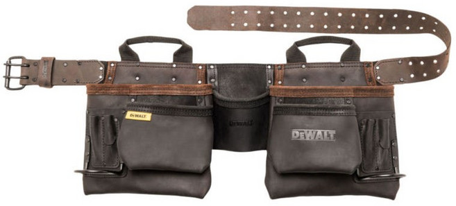 디월트 가죽 파우치 세트 DWST550112 11포켓 누벅가죽 툴파우치 벨트 일체형, 1개