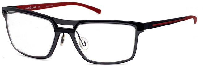 義大利進口 光學眼鏡 經典黑紅系列 薄鋼複合材質 全框鏡框