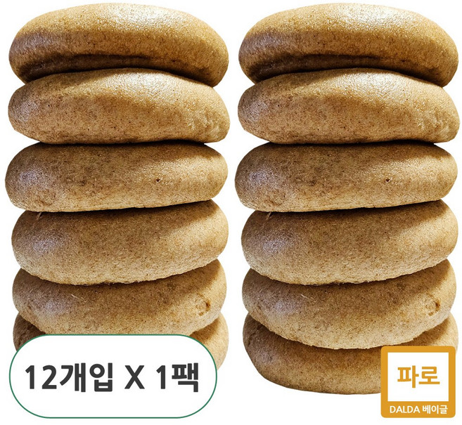 파로 15% 함량 무설탕 통밀 건강 베이글 엠머밀, 120g, 12개