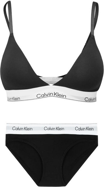 캘빈클라인 리뉴얼 NEW 아이콘 코튼 모달 트라이앵글 브라렛 + 팬티 속옷세트 QF8498 CK 여성 언더웨어