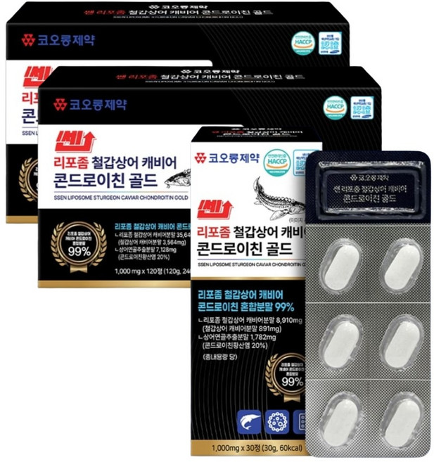 [8개월분] 바이오진 칠갑상어 철갑상어콘드로이친 리포좀 콘드로이틴, 120개, 2정