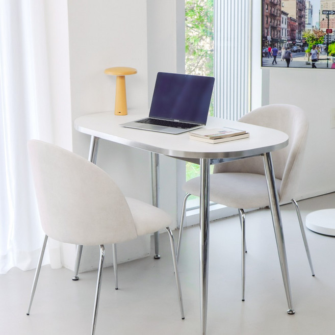 상도가구 더메종 헤일리 2인용 식탁 세트 (1000식탁 1개+모아체어 2개), 아이보리