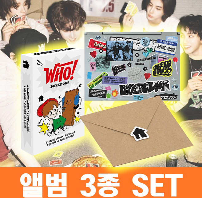 보이넥스트도어 앨범 미니 2집 HOW 보넥도 스티커 + WHY 와이 1집 보넥도 레터 + Who 싱글 1집 위버스