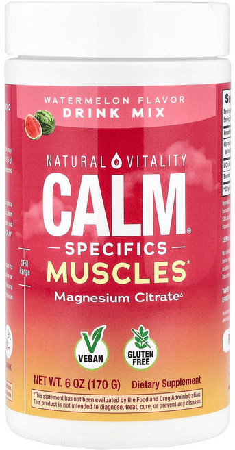 내추럴 바이탈리티 CALM 마그네슘 시트레이트 드링크 믹스 수박맛 170g(6oz) PTG-00269, 170g