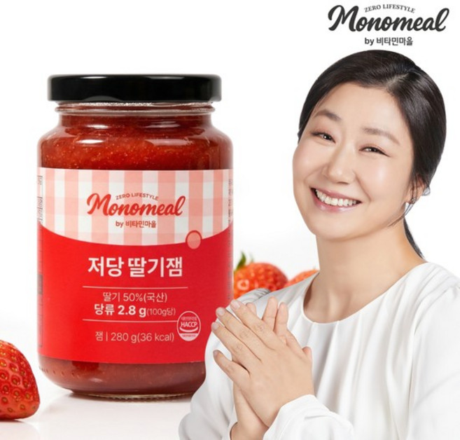 모노밀 저당 딸기잼 알룰로스 280g x 1개, 없음