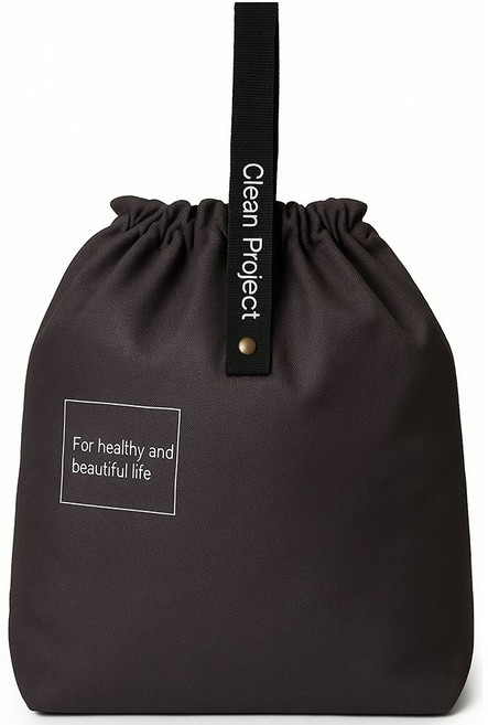 스트링 보온보냉 복조리 가방 런치백, 차콜, 1개