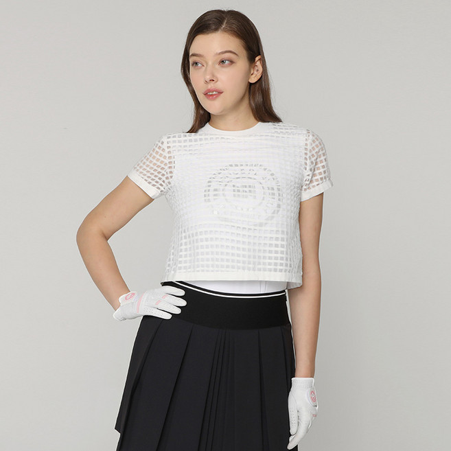 (여성)메쉬 레이어드 퍼포먼스 라운드 티셔츠_HC2WTS014