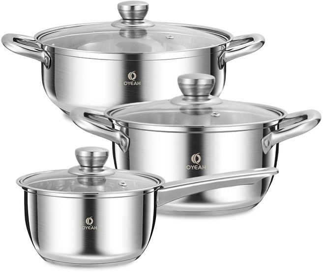 테인리스 솥 3 종 세트, 1세트