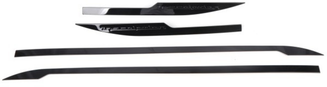 볼보 XC60 2018-2023에 적합 스테인레스 스틸 블랙 사이드 도어 바디 몰딩 스트립 커버 트림 4pcs