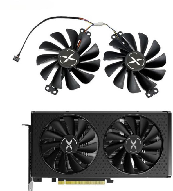 95밀리미터 FY010010M12LPA FDC10U12S9-C RX6600 6600XT 그래픽 카드 팬 XFX Radeon RX 6600 XT 게이밍 비디오, 95밀리미터 FY010010M12LPA FDC10U12