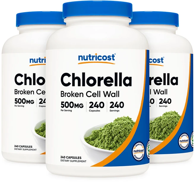 뉴트리코스트 클로렐라 500mg 240캡슐 3병, 3개, 240정 - 쿠팡