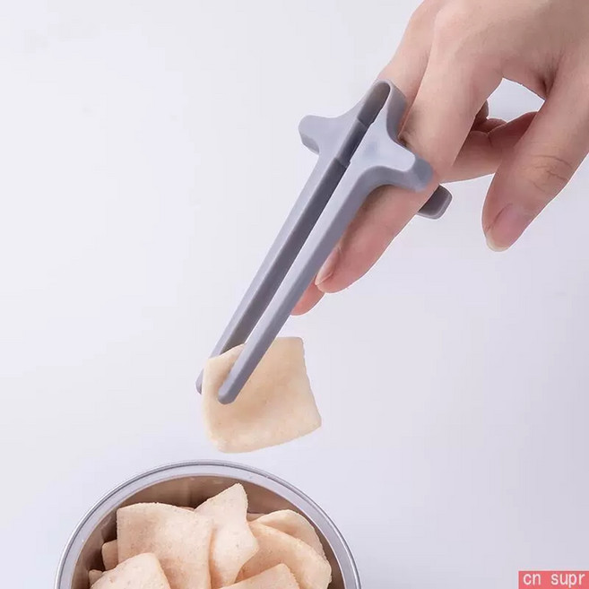 게이밍 과자 집게 과자먹는 간식 스낵 젓가락 4개세트, 그레이  10개