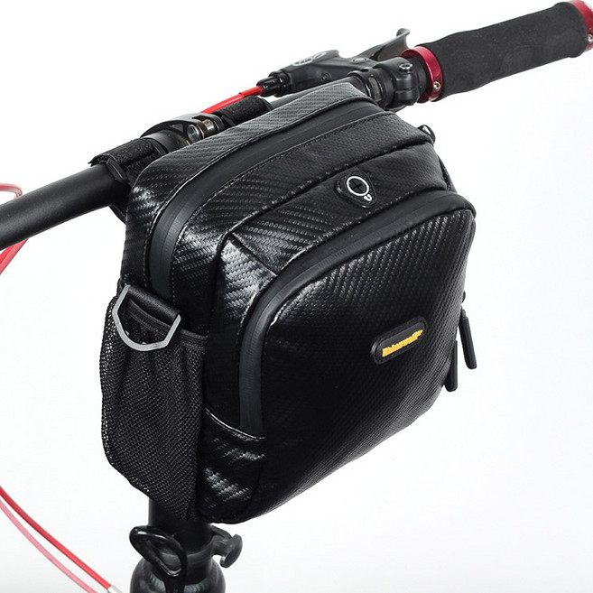 라이노워크 T92 자전거 핸들가방 킥보드 핸들바 가방, 매트블랙, 1개