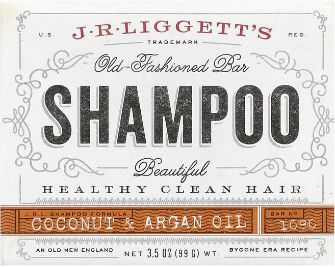 J.R. Liggett's Old Fashioned Shampoo Bar 코코넛 & 아르간 오일 99g(3.5oz) - 쿠팡