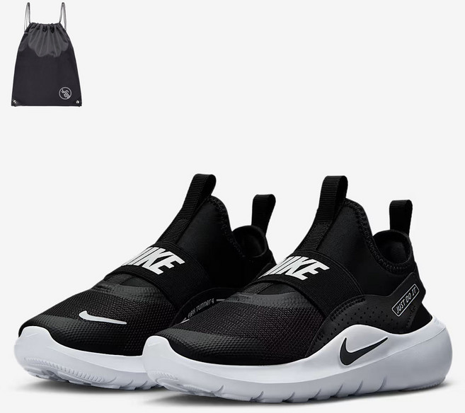 나이키 국내정품 신기 간편한 가벼운 아동 운동화 블랙화이트(PG신발가방세트)