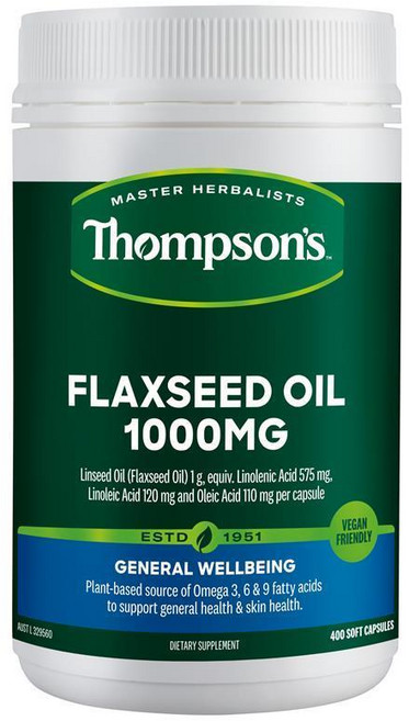 THOMPSON'S FLAXSEED OIL 1000MG 톰슨 아마씨 오일 1000MG 400캡슐 4팩, 1개, 400정