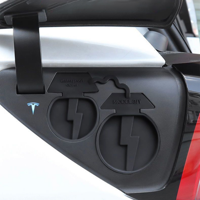 래미리아 테슬라 모델3/Y 전용 충전구 커버, 블랙, 1개