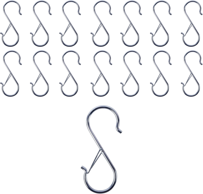 픽스링 잠금형 S자 고리, 15개, 실버