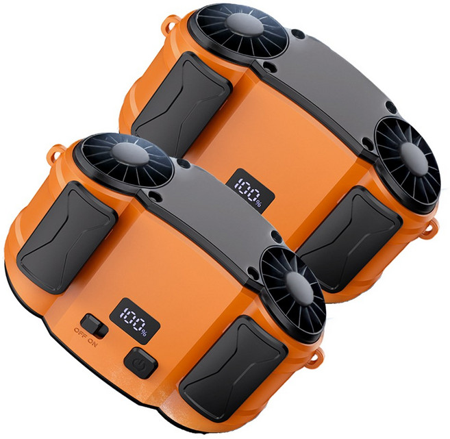 당근토네이도 5단 등 허리 선풍기 휴대용 무선 배터리 겸용 8000mAh, 2개