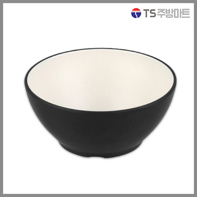 돌산멜라민 체크투톤(블랙앤화이트) 면기볼, DS-7115 (8"), 1개