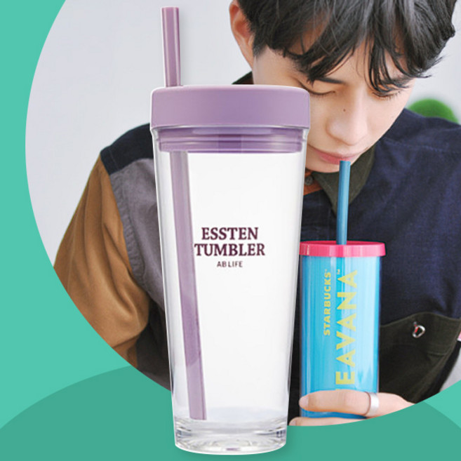에이비라이프 애쉬퍼플 풀셋 에스텐 텀블러 개방형 실리콘 빨대 키트 500ml, #002 애쉬퍼플 풀셋, 1개