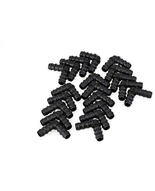 15236847 물호스 연결소켓 커넥터 연결자재 Kaittyoffice 20개입 15.5mm 튜브 조인트 L형 바브 드립 엘보 연결 호스용, 1개