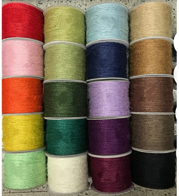 2mm彩色麻繩 細麻繩 100碼長度 手工藝DIY材料 包裝裝飾 園藝用品, #25白色