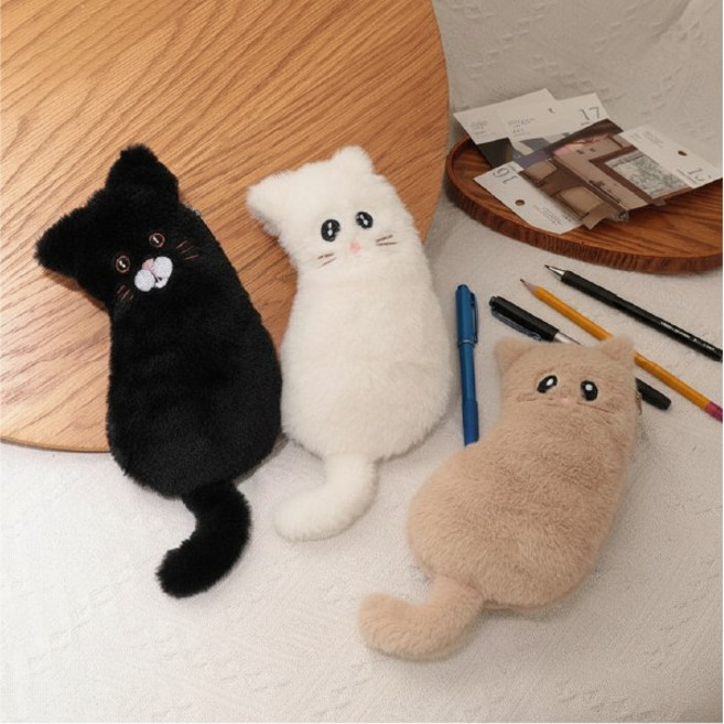 [이거찜] 냥냥캣츠 고양이 필통 인형 파우치 귀여운 캐릭터 연필통/연필파우치/안경집/다용도파우치, 1개, GS003349 냥냥캣츠필통 아이보리