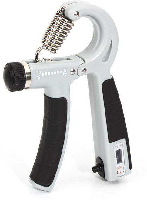 可調節計數握力訓練器 手部握力器 健身鍛鍊腕力器, 灰色, 1個