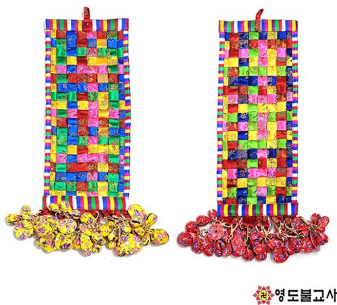 꽃무늬전사이북방울-색상2가지무속방울 꽃무늬방울, 빨강, 1개