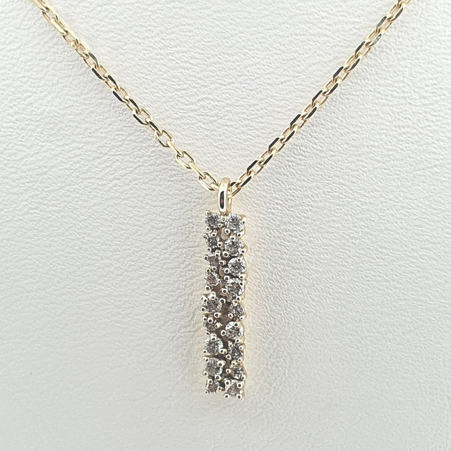 14k/18k GJM143N 불규칙 심플 직사각 다이아 목걸이