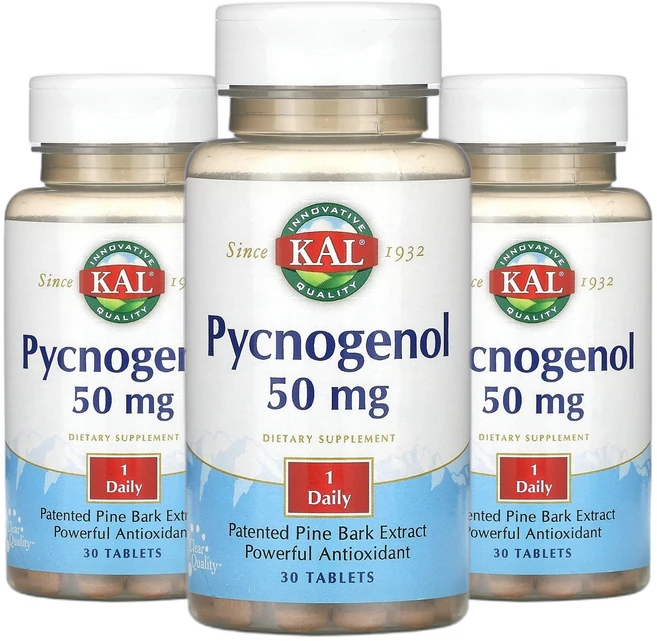 KAL 피크노제놀 50mg 30정, 3개 - 쿠팡