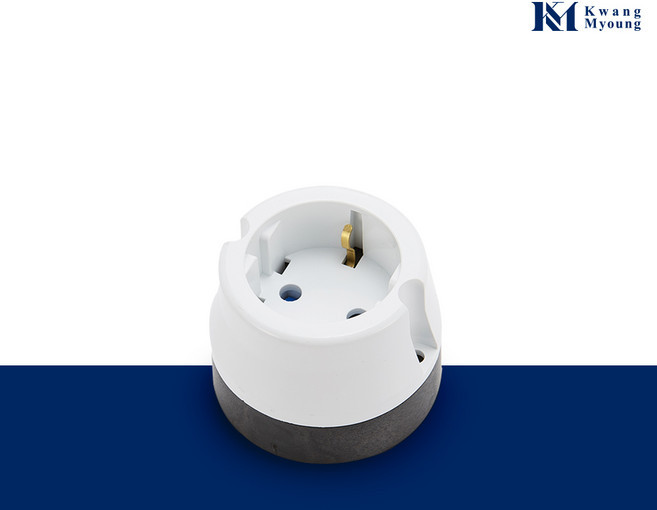 광명전기 국산 접지 노출 콘센트 1구 핀타입 단선용 16A 220V, 1개