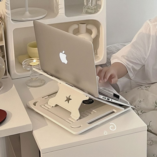 에바오 360도 회전 접이식 노트북 거치대, 1개, 화이트